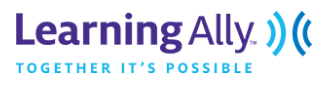 Use this website to add books and Learning Ally Link App to download and listen. 